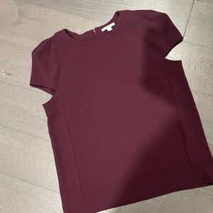 COS Rich Burgundy Short Sleeve Top